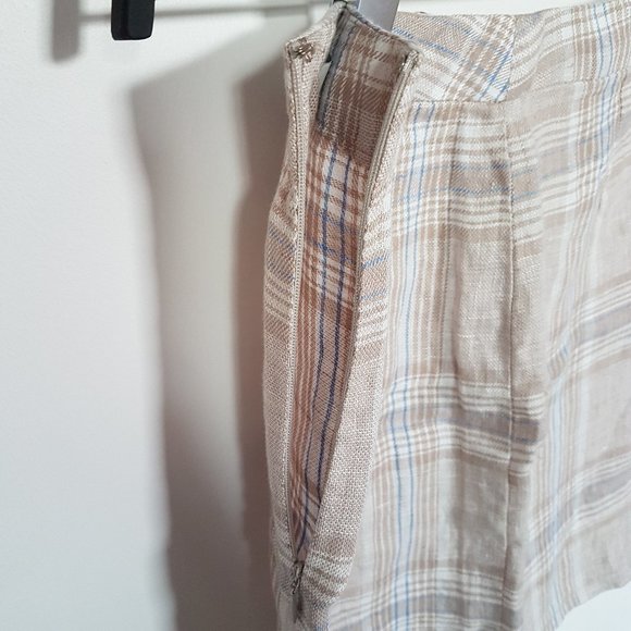 Forever 21 Tan/Blue Stripe Linen Skirt, S - NWT - Picture 3 of 6